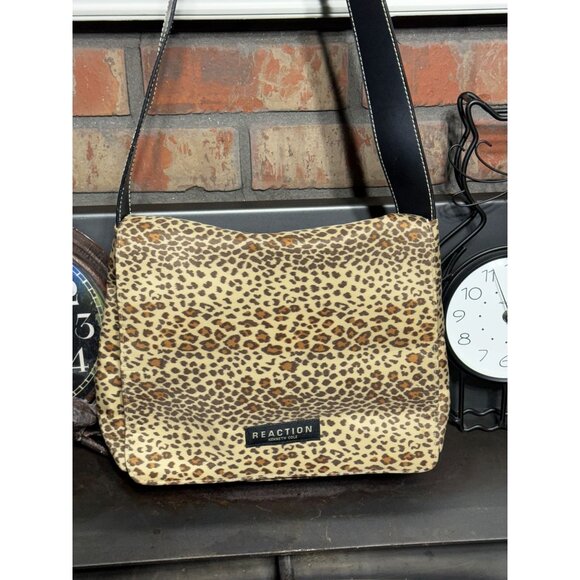 Kenneth Cole Reaction Leopard Print Messenger Shoulder Bag - Picture 2 of 10